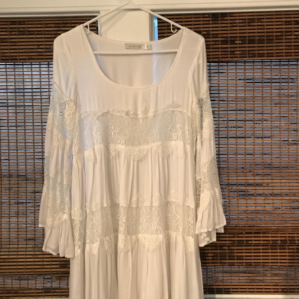 MINKPINK White Lace Boho Dress
